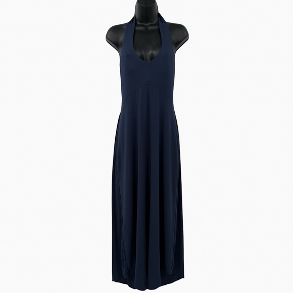❎SheBird The Harper Halter Bra Midi Dress in Navy | Size 3 (S/M - 6) - Picture 3 of 9